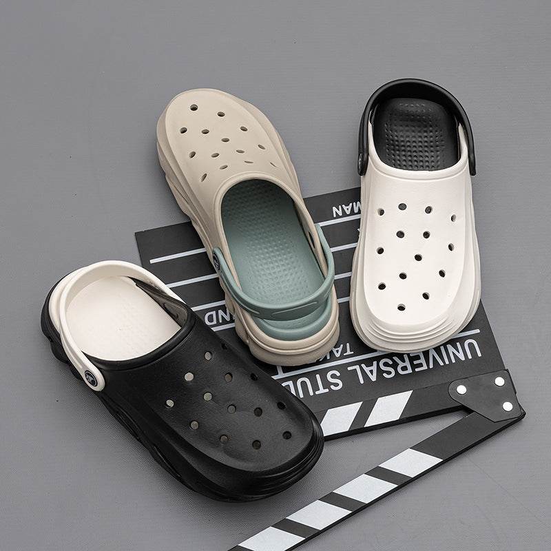 Men's Two-Tone Beach Hole Shoes - Breathable EVA Slippers for Summer - Buy Center