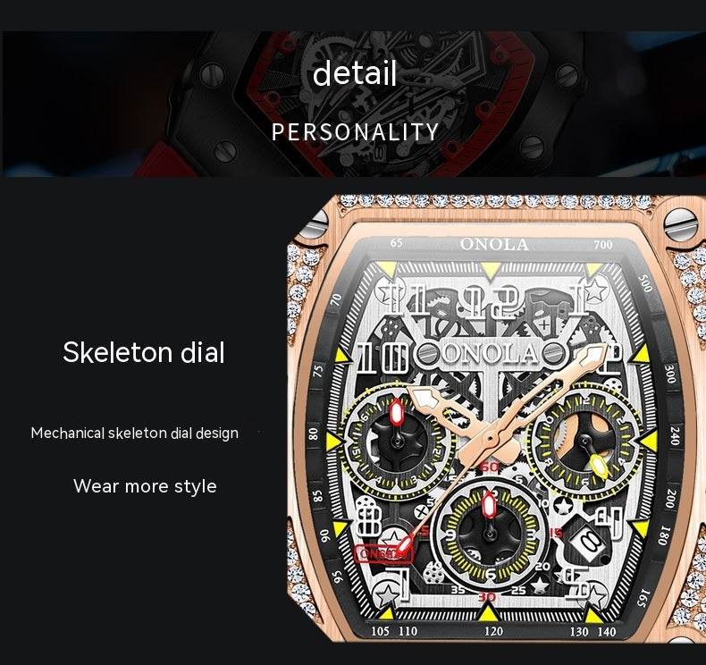 Buycenter Multi-functional Mechanical Watch - Full Diamond Fashion Style - Buy Center