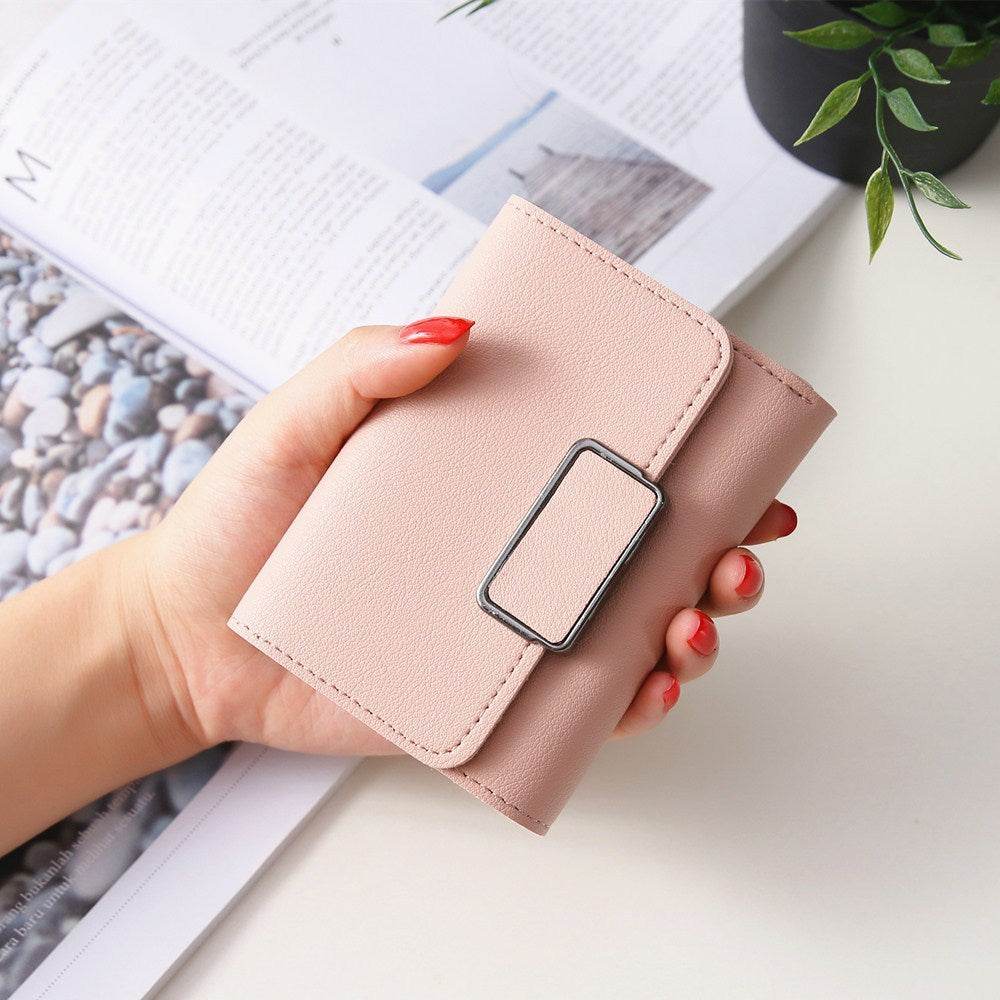 Women's Simple Plaid Wallet - Stylish PU Leather in Vibrant Colors - Buy Center