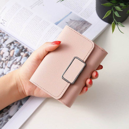 Women's Simple Plaid Wallet - Stylish PU Leather in Vibrant Colors - Buy Center