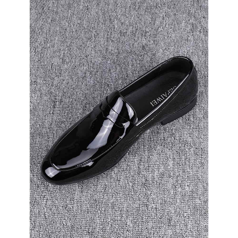 Glossy Slip-On Leather Formal Shoes - Stylish & Breathable Casual Footwear - Buy Center
