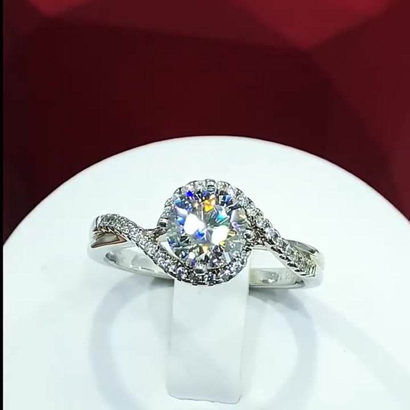 Buycenter Eight Hearts and Arrows Moissanite Ring - Women's Copper Jewelry - Buy Center