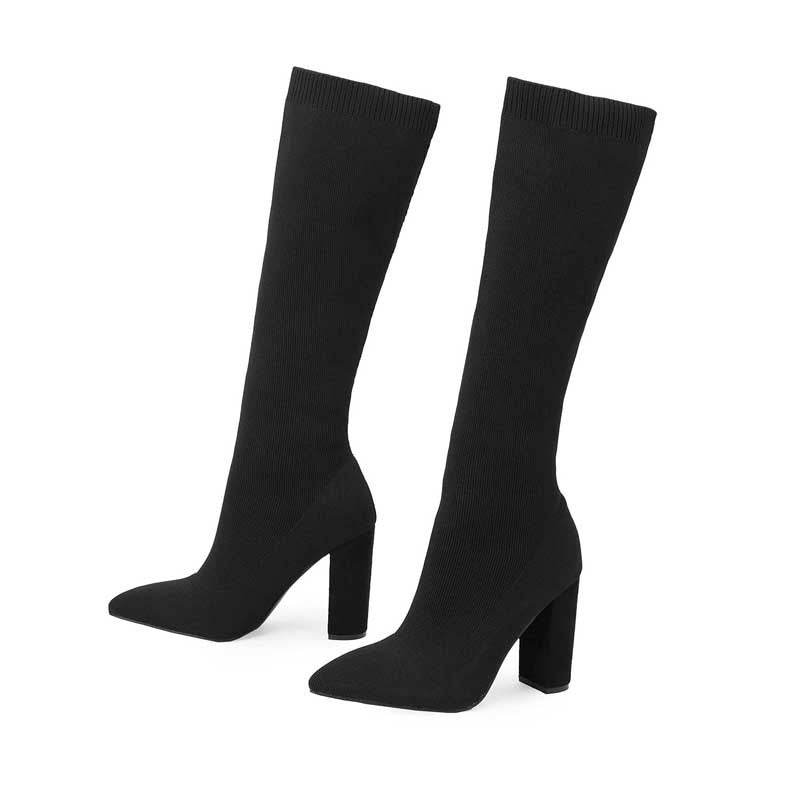 Buycenter Thigh High Heeled Boots for Women - Solid Color, Super High Heel - Buy Center