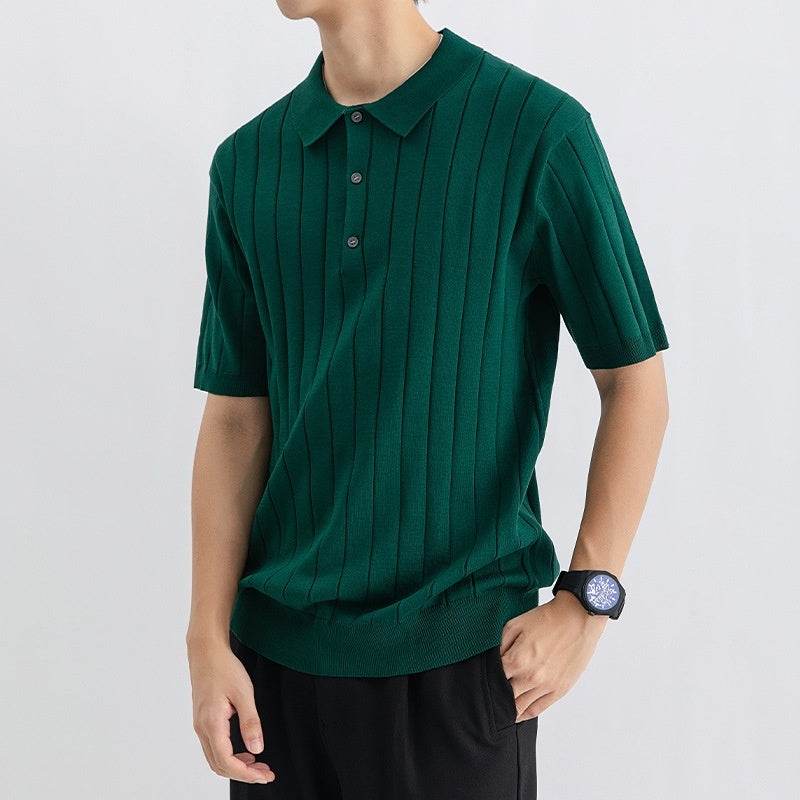 Men's Summer Casual Sweater - Breathable Short Sleeve in Solid Colors - Buy Center