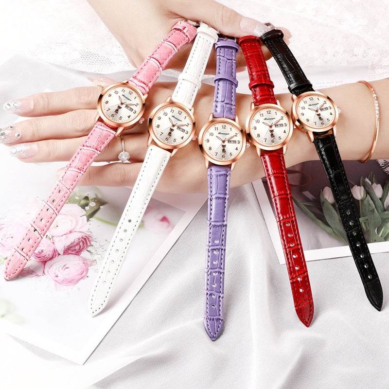 Buycenter Women's Luminous Quartz Watch - Stylish Waterproof Belt Options - Buy Center