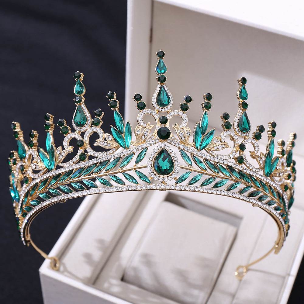Elegant Crystal Baroque Crown Hair Hoop Set - Perfect for Weddings & Events - Buy Center