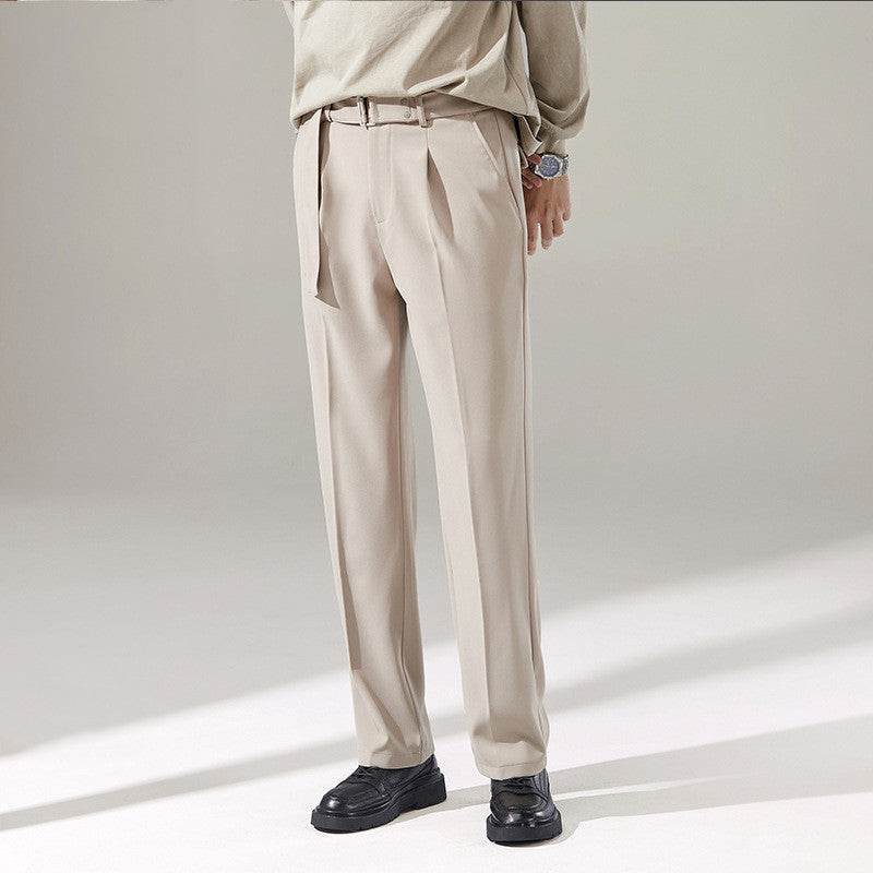 Buycenter Detachable Wide-Leg Suit Pants for Men - Casual Mid Waist Style - Buy Center