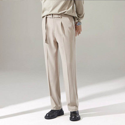 Buycenter Detachable Wide-Leg Suit Pants for Men - Casual Mid Waist Style - Buy Center