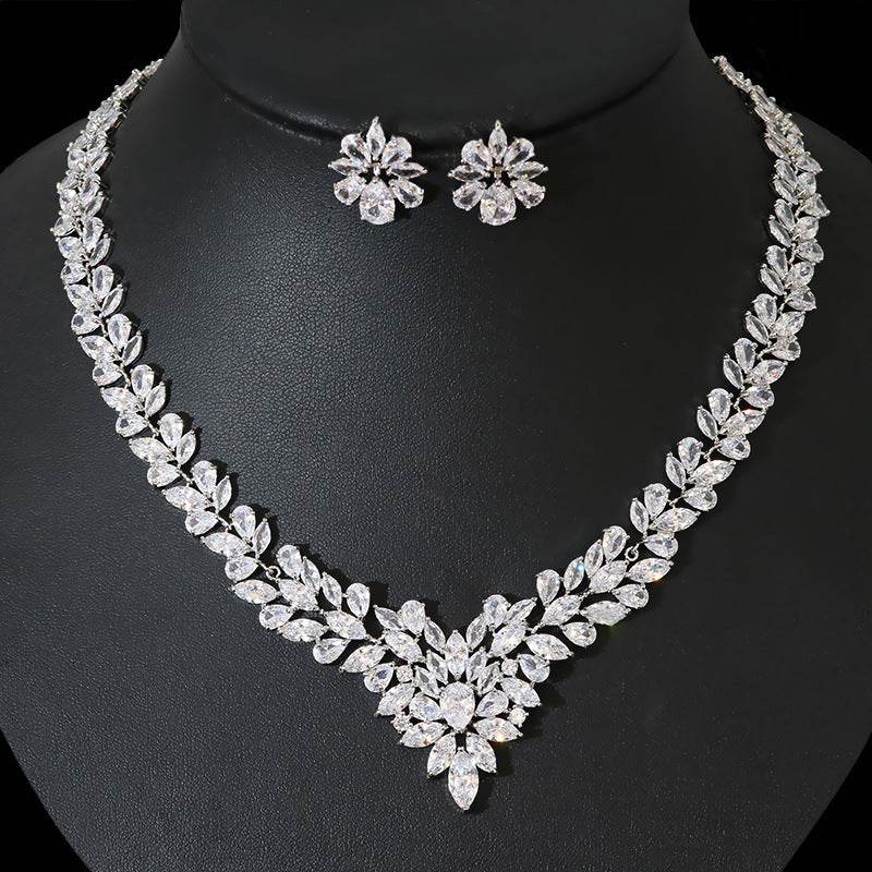 Buy Center Korean Bride Jewelry Set - Elegant Necklace & Earrings Collection - Buy Center