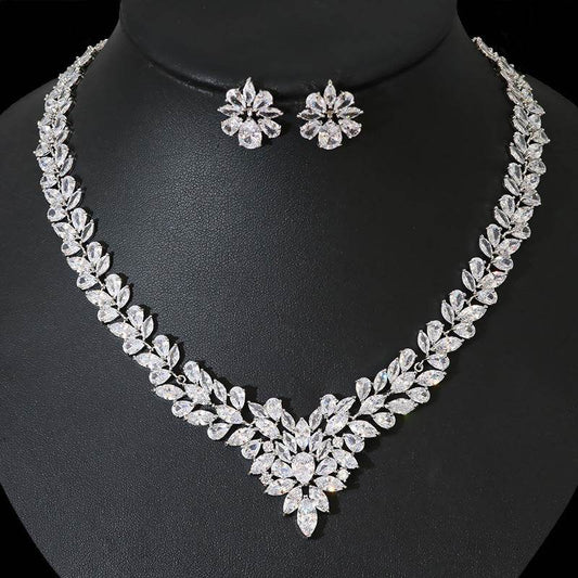 Buy Center Korean Bride Jewelry Set - Elegant Necklace & Earrings Collection - Buy Center