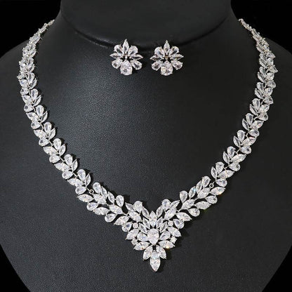 Buy Center Korean Bride Jewelry Set - Elegant Necklace & Earrings Collection - Buy Center