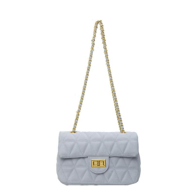 Buycenter High-Grade Rhombus Chain Tote Bag - Milky White, Black, Pink, Blue - Buy Center