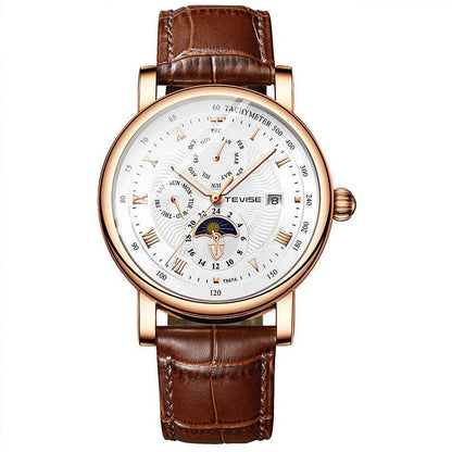 Automatic Mechanical Men's Tourbillon Watch - Premium Leather & Glass - Buy Center
