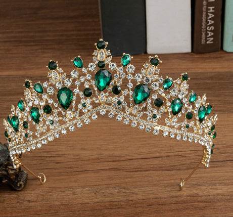 Baroque Rhinestone Bridal Crown - Elegant Headdress for Special Occasions - Buy Center