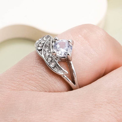 Buy Center Diamond-Studded Angel Wings Ring - European & American Style - Buy Center