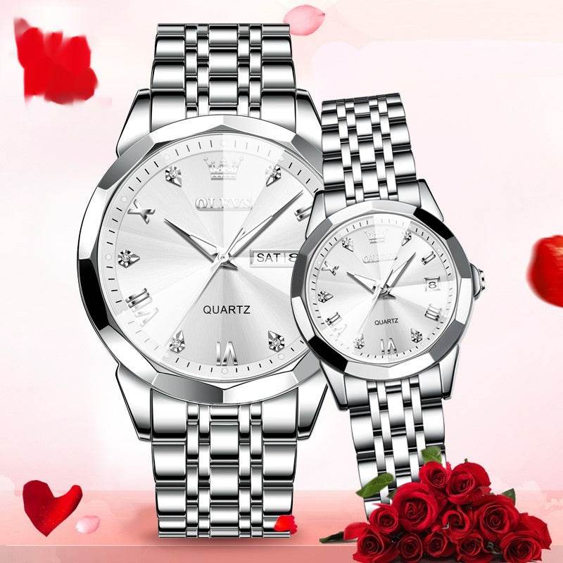 Quartz Couple Watch Set - Stylish Valentine's Gift for Men & Women - Buy Center
