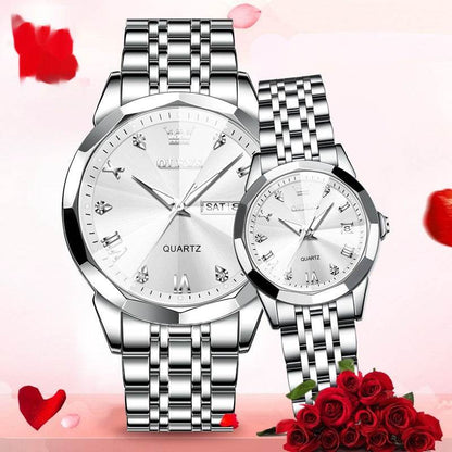 Quartz Couple Watch Set - Stylish Valentine's Gift for Men & Women - Buy Center
