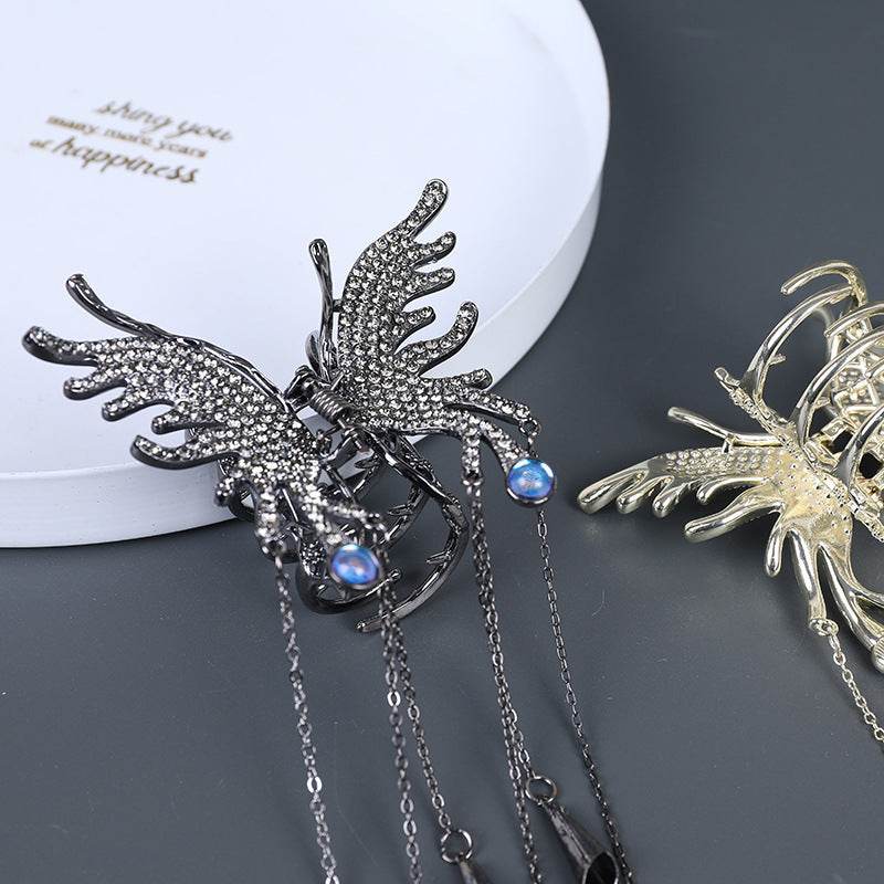 Rhinestone Butterfly Tassel Hairpin - Stylish Accessory for Any Occasion - Buy Center