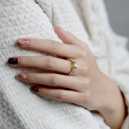 Buycenter S925 Silver Plating Green Olive Ring - Affordable Luxury for Women - Buy Center