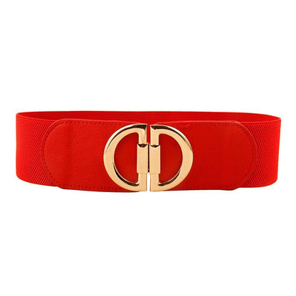 Stylish Elastic Wide Belts for Women - Adjustable PU Leather Buckle - Buy Center
