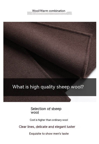 Men's Mid-Length Woolen Coat - Casual Double-Sided Winter Outerwear - Buy Center