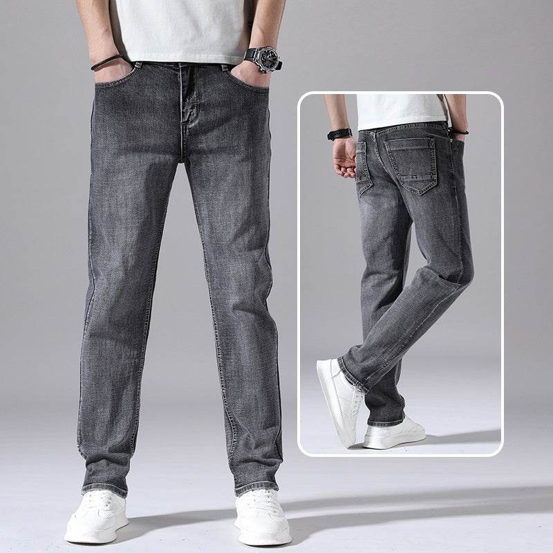 Retro Thin Tapered Jeans for Men - Stylish Casual Trousers for Summer - Buy Center
