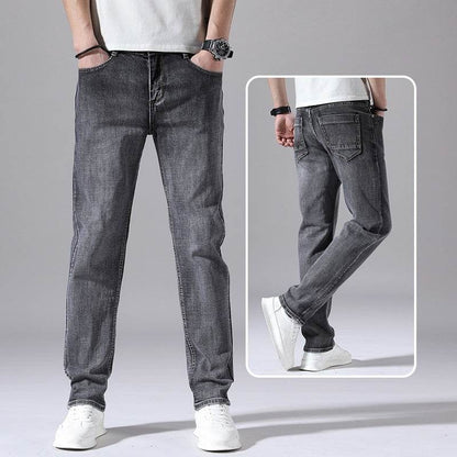 Retro Thin Tapered Jeans for Men - Stylish Casual Trousers for Summer - Buy Center
