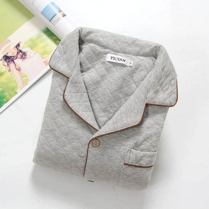 Men's Cotton Air Pajamas - Stylish V-Neck Cardigan for Comfort - Buy Center