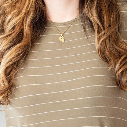 Personalized Stainless Steel Heart Necklace - Gold/Rose Gold Elegance - Buy Center