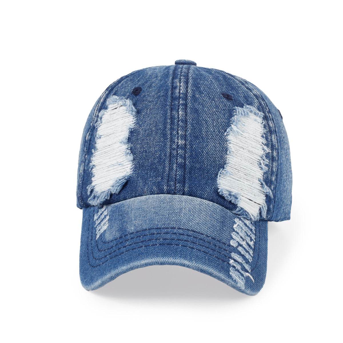 All-Match Ripped Denim Baseball Cap - Trendy Sun Protection & Style 2025 - Buy Center