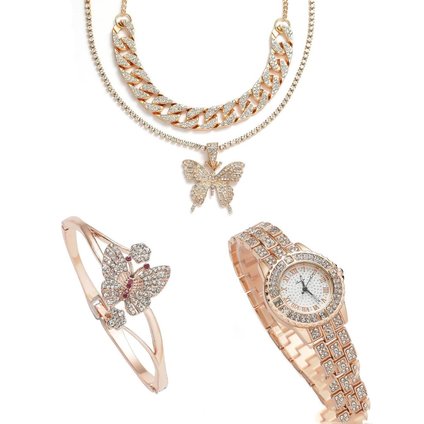 BuyCenter Women's Three-Piece Quartz Watch Gift Set - Elegant and Stylish - Buy Center