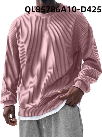 Buycenter Men's Trendy Long Sleeve Round Neck Top - Slim Fit Cardigan - Buy Center