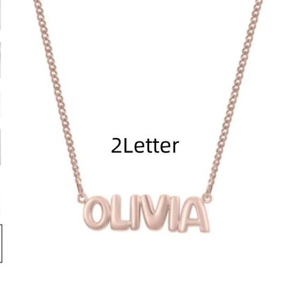 Personalized 3D Bubble Name Necklace - Custom Stainless Steel Jewelry - Buy Center