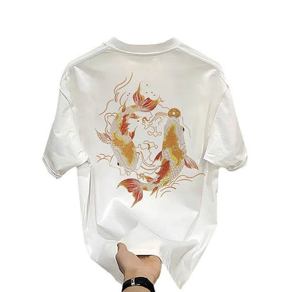 Buycenter Men's Cartoon Print T-Shirt - Versatile Round Neck Top - Buy Center