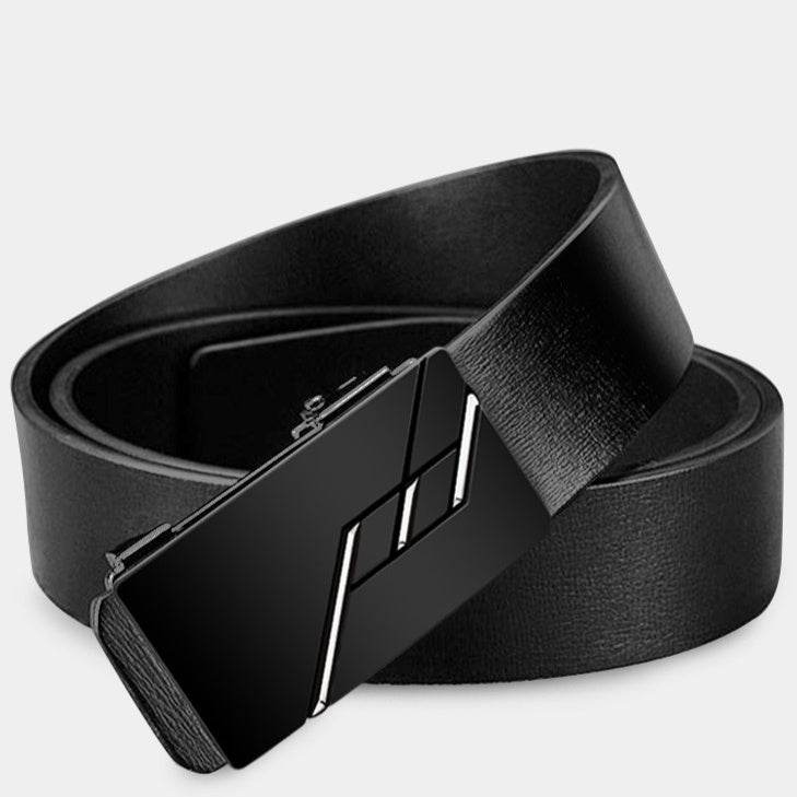 Automatic Cowhide Leather Belt - Stylish Business Casual with Alloy Buckle - Buy Center
