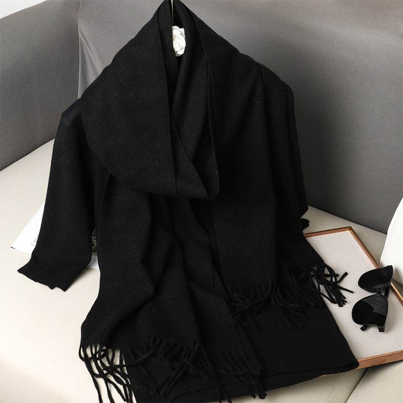 Solid Color Cashmere-like Scarf for Women - Warm, Quick-Drying Shawl - Buy Center