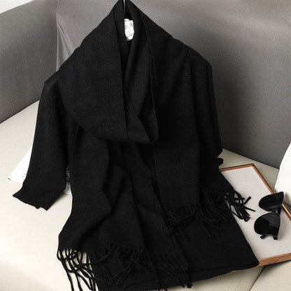 Solid Color Cashmere-like Scarf for Women - Warm, Quick-Drying Shawl - Buy Center