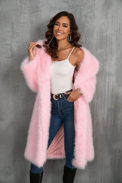 Buycenter Mid-Length Plush Fur Coat - Thickened Faux Fur Collar for Women - Buy Center