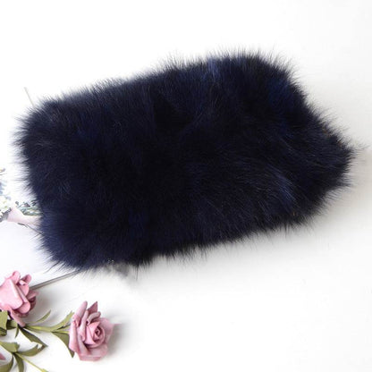 Buycenter Women's Fox Fur Chain Crossbody Bag - Warm & Stylish Evening Bag - Buy Center