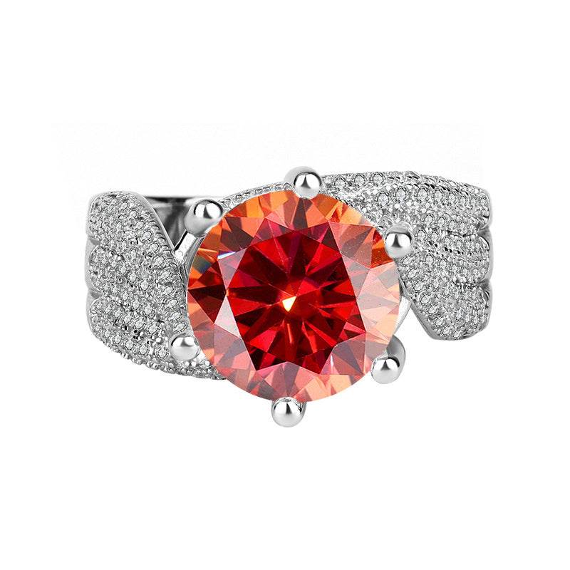 Buycenter 925 Sterling Silver Moissanite Heart Ring - d-e Color - Buy Center