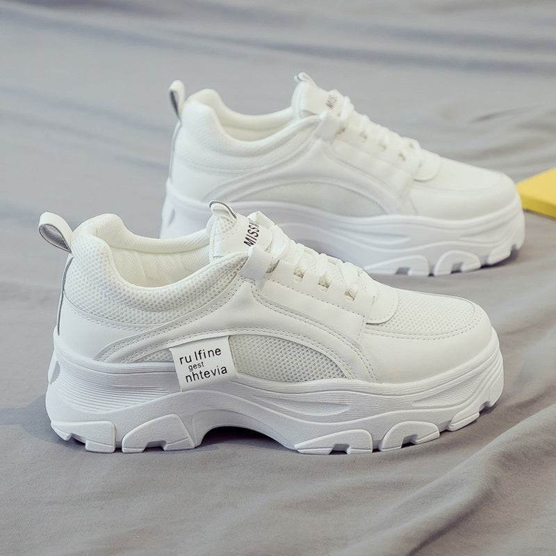 Buycenter Women's Trendy Thick Soled White Vulcanize Shoes - Casual Style - Buy Center