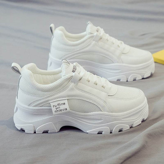 Buycenter Women's Trendy Thick Soled White Vulcanize Shoes - Casual Style - Buy Center