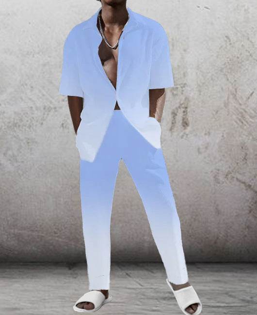 Buycenter 3D Printed Geometric Shirt and Trousers Suit - Stylish Cotton Blend - Buy Center