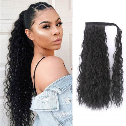 Romantic Curly Ponytail Braid - 22 Inch Soft Human Hair Accessory - Buy Center
