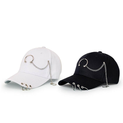 Buycenter Wide-Brimmed Baseball Hat with Chain Hoop - Adjustable Sun Protection - Buy Center