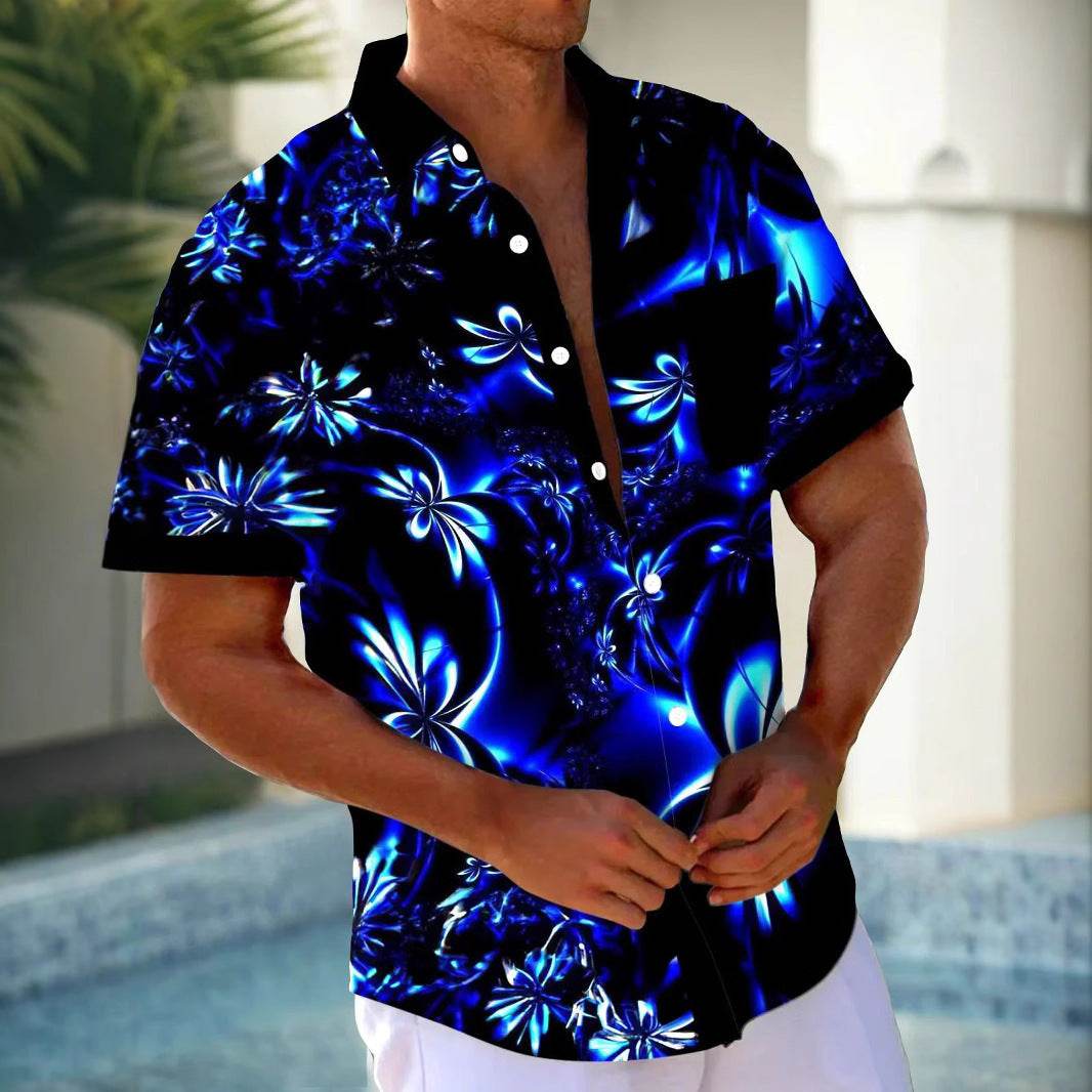 Trendy Printed Men's Cardigan Shirt - Short Sleeve Summer Style 2025 - Buy Center