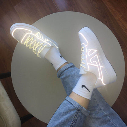 Reflective White Sneakers for Men & Women - Stylish Vulcanize Shoes 2025 - Buy Center
