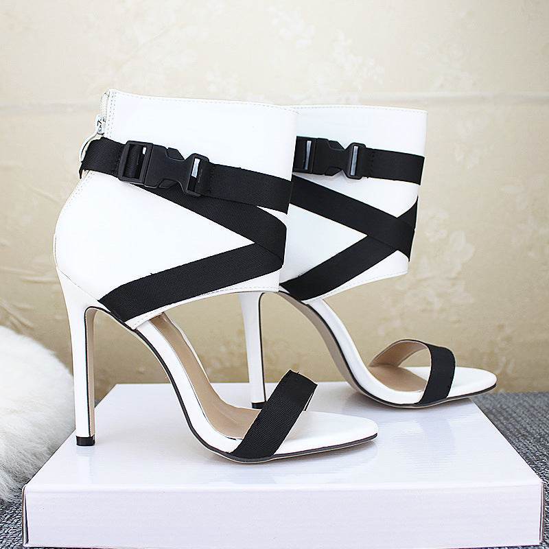 Open Toe Woven Stiletto Heels - Women's Suede Fashion Pumps 2025 - Buy Center