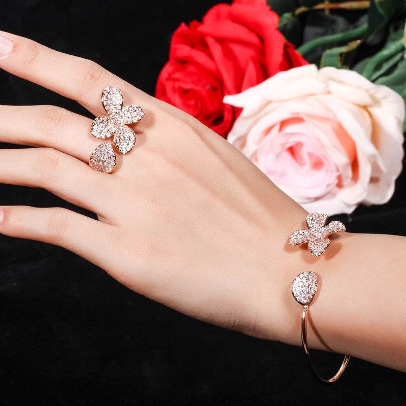 Creative Adjustable Bracelet and Ring Set - Rose Gold & Platinum Styles - Buy Center