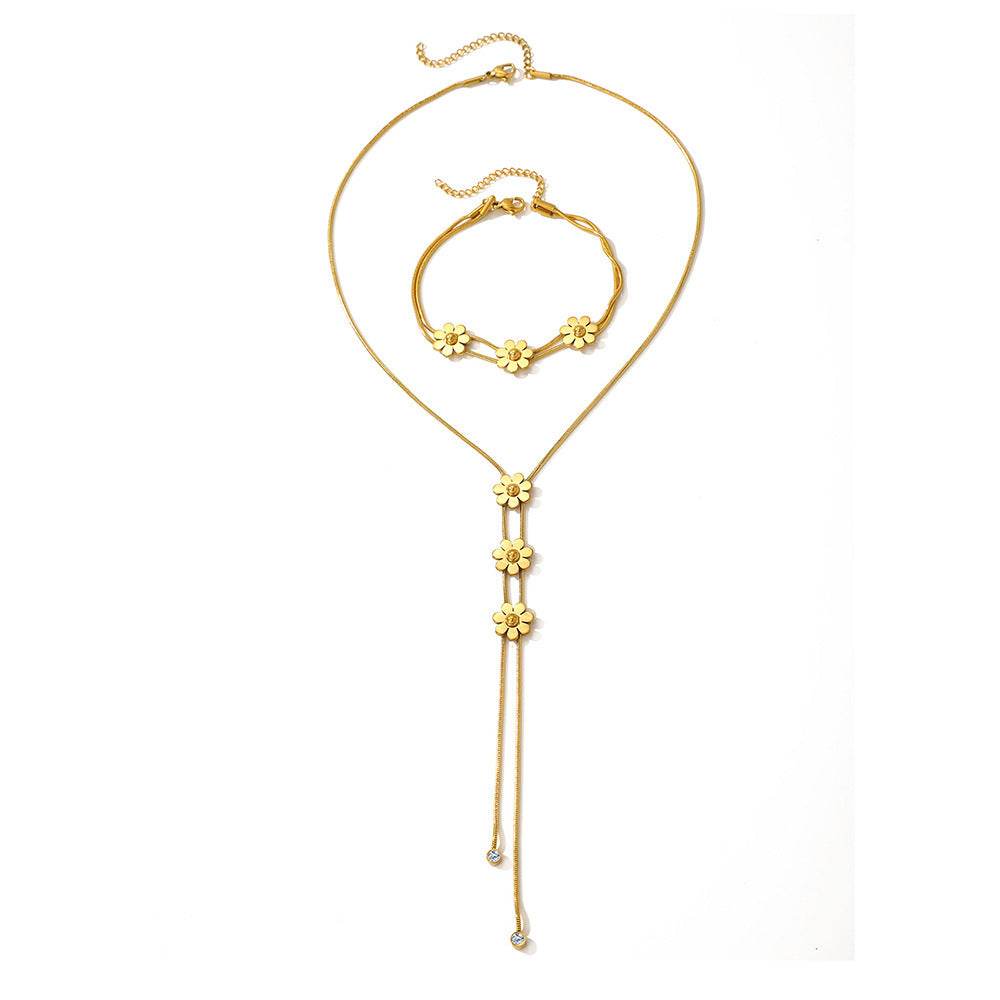 Three-Dimensional Lock Snake Necklace Set - Elegant Fashion Jewelry for Women - Buy Center